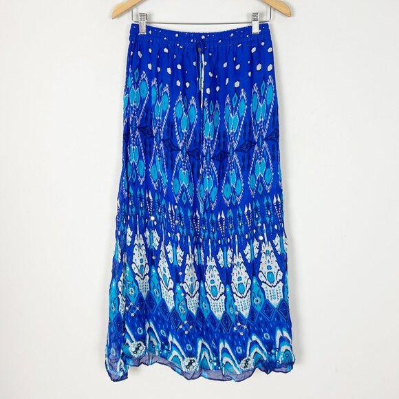 NEW Zara Printed Midi Skirt Blogger Fav Boho Peasant Aztec Size Small Women's - Picture 1 of 4